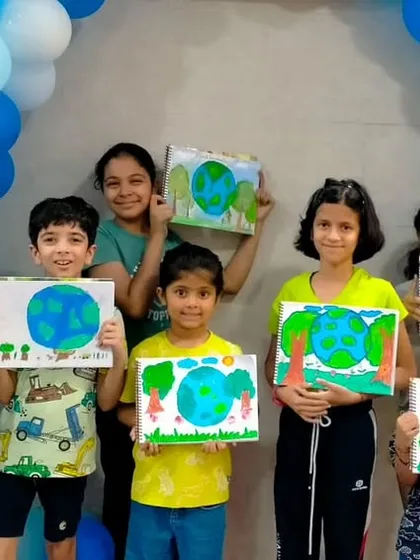 Our little artists painted their vision of the Earth for World Environment Day. It was a simple and powerful way to talk about protecting our beautiful planet.
