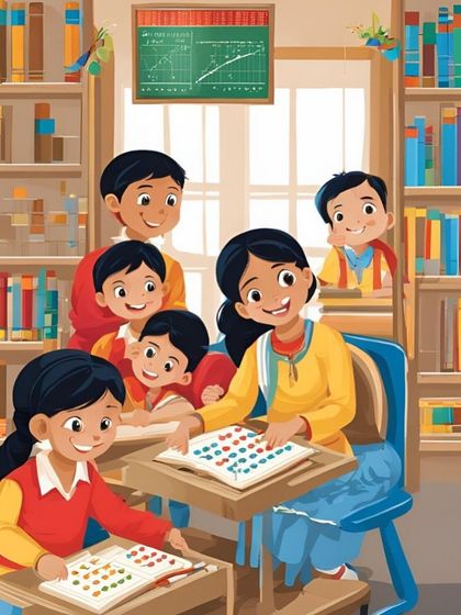 A happy classroom scene where students are learning together. I keep my batches small to ensure personalized attention for every child.