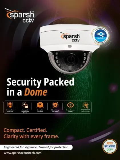 Get security packed in a dome. This compact camera is perfect for discreet indoor surveillance in corporate offices or retail spaces, offering up to 4K resolution and clear visuals even in tricky lighting.