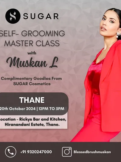 For all my Thane girls! Here are the details for my self-grooming masterclass in collaboration with Sugar Cosmetics. Limited seats are available for this one.