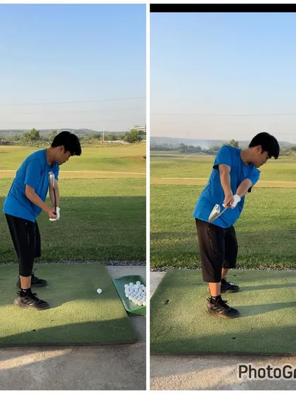 Comparing the takeaway. The "after" shot shows a one-piece takeaway, engaging the bigger muscles.