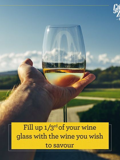 The first step to properly tasting wine is the pour. We recommend filling your glass to about one-third full, which leaves enough room to swirl the wine and release its complex aromas.