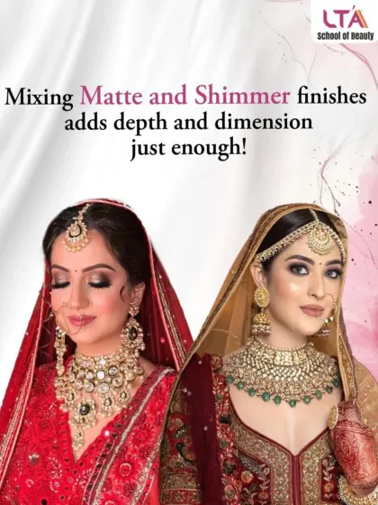 A key technique for modern bridal makeup is mixing matte and shimmer finishes. This adds just enough depth and dimension to the look, creating a sophisticated glow without being overwhelming.