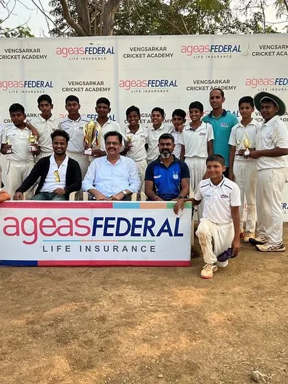 Our U-14 team celebrating their championship win in the Ageas Federal Insurance Cup 2023.