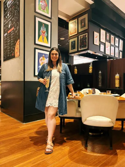 A denim on lace look for a ladies luncheon at MKT. This outfit is a great example of how I mix textures and styles to create a unique and personal look.
