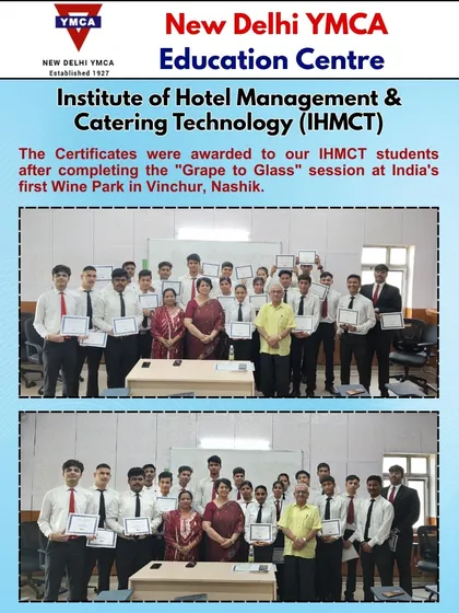 Our Institute of Hotel Management & Catering Technology (IHMCT) students pose with their certificates after completing the 'Grape to Glass' session at India’s first Wine Park in Vinchur, Nashik.