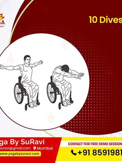 This illustration of "Dives" is part of our wheelchair exercise series, designed to improve upper body mobility and strength.