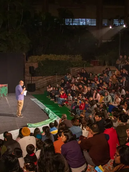 The joy and wonder of our audience is what drives us. A full house at the amphitheatre watches 'Aisha's Journey', completely absorbed in the story. These performances are designed to be a shared family experience.