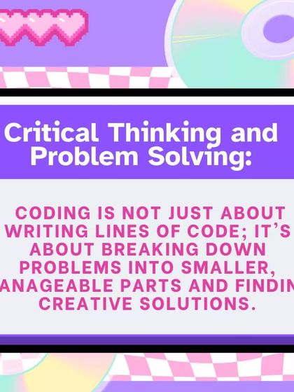 Coding teaches critical thinking and problem solving. It's not just about writing lines of code, but about breaking down big problems into smaller, manageable parts.