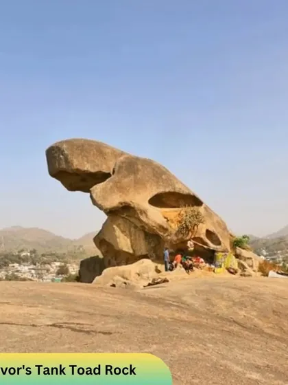 The unique Trevor's Tank Toad Rock near Mount Abu is a popular spot for its interesting rock formation and scenic views.