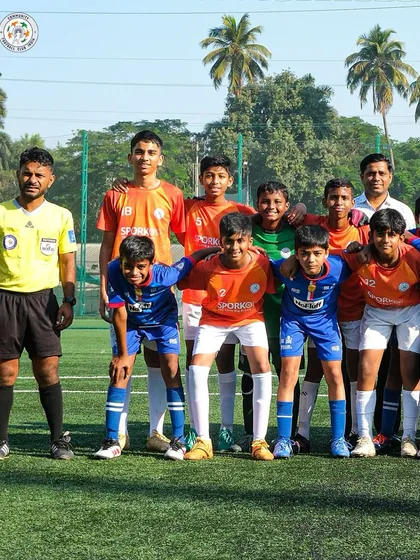The pre-match lineup for a U13 exhibition game. These matches provide crucial experience and help build team chemistry.