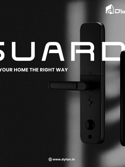 Guard your home the right way. This is a powerful statement piece showing the robust build of our smart lock, designed for ultimate protection.