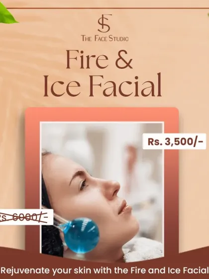 The Fire & Ice Facial is a multi-step treatment that combines two distinct masques. The 'Fire' masque resurfaces the skin, and the 'Ice' masque soothes and hydrates, resulting in a refreshed and glowing complexion.