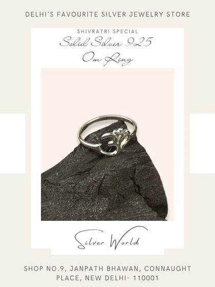 A solid silver 'Om' ring with a clean, minimalist design. This unisex piece is perfect for daily wear as a symbol of peace and spirituality.