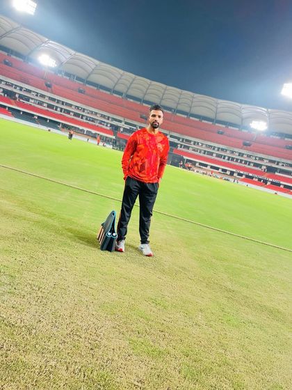 Standing on the field at night under the stadium lights. A powerful reminder to trust the process and have faith in the journey.