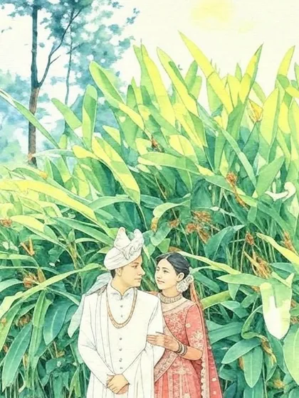 Your wedding day is a fairytale, and I capture it with a soft, ethereal touch. This custom illustration reimagines a wedding portrait in a delicate, watercolor anime style, preserving the elegance of the traditional attire and the romance of the moment.