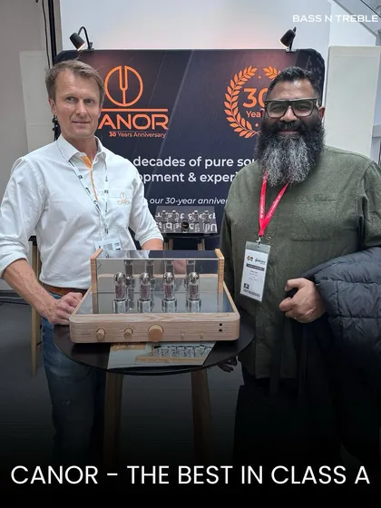 Denny with the Canor team and their stunning 30th-anniversary tube amplifier. It's a privilege to represent brands that have such a rich history and commitment to quality.