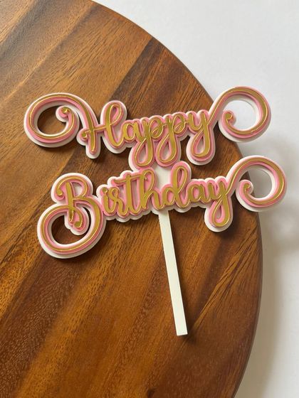 The Party Glitter - Custom Cake & Party Decorations Sleek Acrylic & Wooden Toppers photo 26