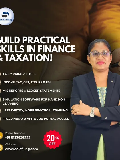 We focus on building real-world finance and taxation skills. Our training emphasizes hands-on learning with simulation software, covering everything from Tally Prime and Excel to MIS reports and GST, moving beyond pure theory to prepare you for the job.