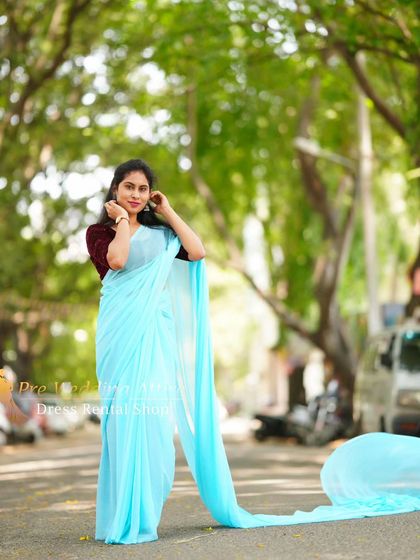 Pre Wedding Attire - Pre-Wedding Outfit Rental Flowing Trail Sarees photo 28