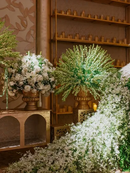 My signature is crafting art from nature. This life-sized swan, meticulously constructed from thousands of white blooms with a cascading floral train, is an example of the opulent and sculptural floral installations I create to bring a touch of the sublime to any event.
