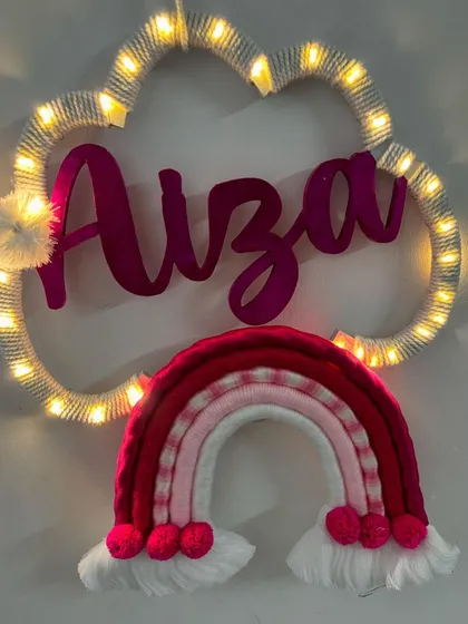 Another illuminated view of the 'Aiza' piece, perfect for a cozy and personalized night light.