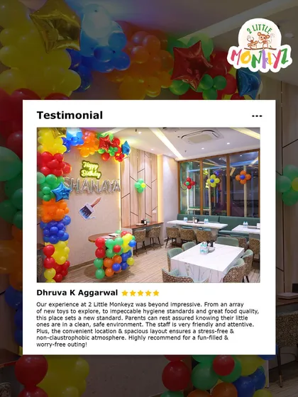 This testimonial praises our array of new toys, impeccable hygiene, great food quality, and friendly staff. We're proud to provide a clean, safe, and worry-free environment for families.