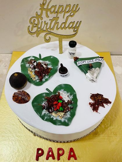 For all the Paan lovers out there, this one's for you! A unique cake designed to look like a platter of meetha paan, perfect for a dad's birthday.