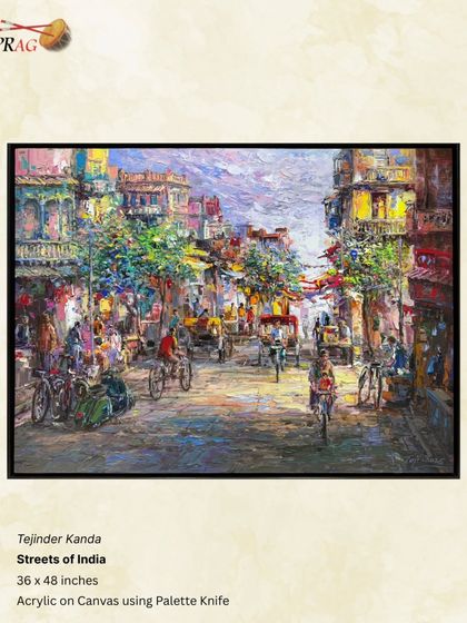 A repeat of 'Streets of India' by Tejinder Kanda, a quintessential piece from our collection.