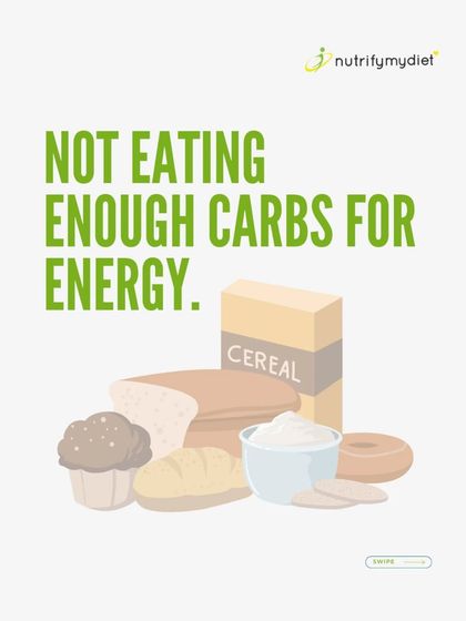 Not eating enough carbs for energy will hold you back. Carbohydrates are your body's primary fuel source for intense activity.