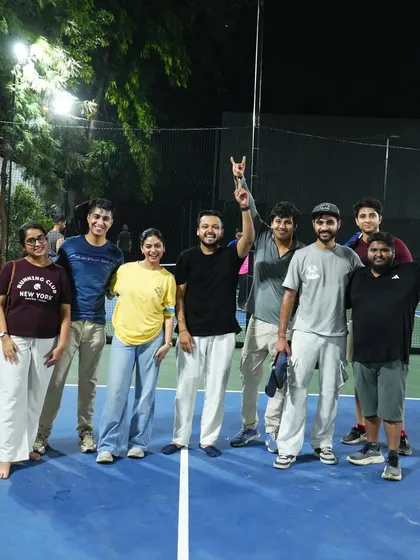 The grind doesn't stop when the sun goes down. Our courts are fully lit for those late-evening games. Here’s one of the first groups to own the night at our new Rohini arena.
