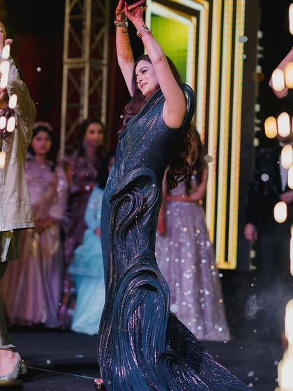 A high-energy moment from the team bride performance. The coordination and joy on their faces is what it's all about.