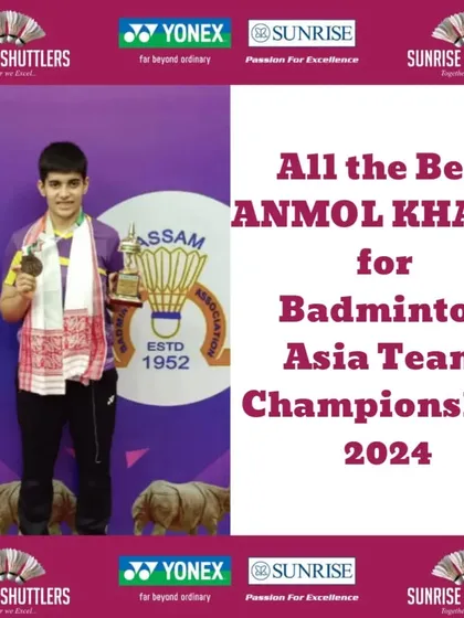**Wishing Our Athlete the Best.** The academy sending its best wishes to Anmol Kharb as she prepares to compete in the Badminton Asia Team Championship 2024.