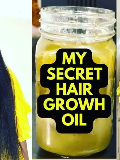 This is my secret hair growth oil. It's a recipe I've perfected over time and is a core part of my routine.