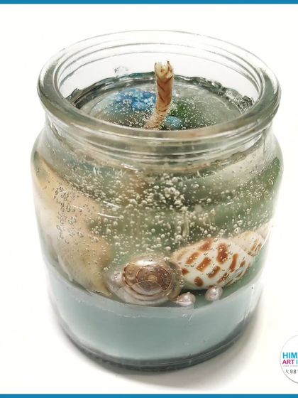 An ocean-in-a-jar gel candle, complete with sand, shells, and a tiny turtle. A fun and imaginative project for all ages.