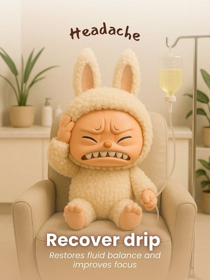 Feeling a headache coming on? Our IV Recover Drip helps restore fluid balance and improve focus, getting you back on your feet.