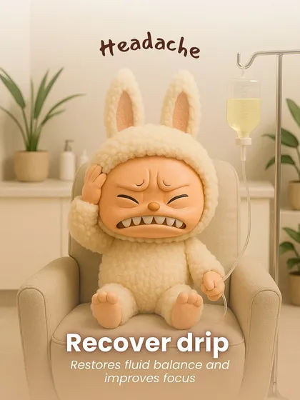 Feeling a headache coming on? Our IV Recover Drip helps restore fluid balance and improve focus, getting you back on your feet.