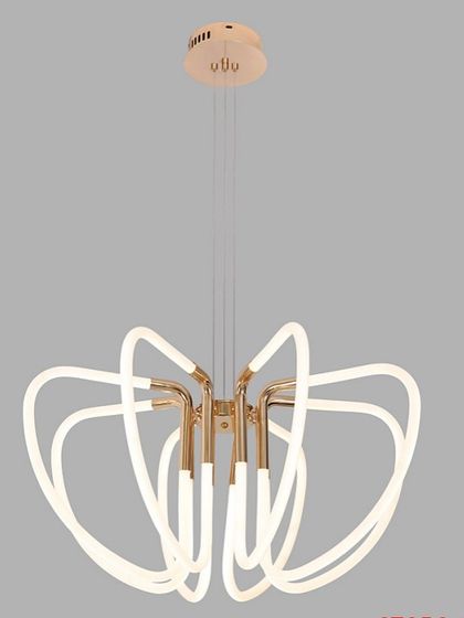 A product shot of our abstract silicone tube chandelier. The flexible arms can be shaped to create a custom look for your space.