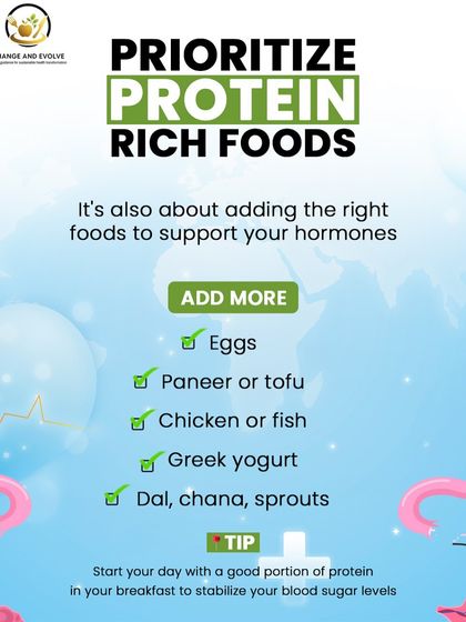 Prioritizing protein-rich foods like eggs, paneer, chicken, and lentils is a key strategy for PCOS. Starting your day with protein helps stabilize blood sugar levels.