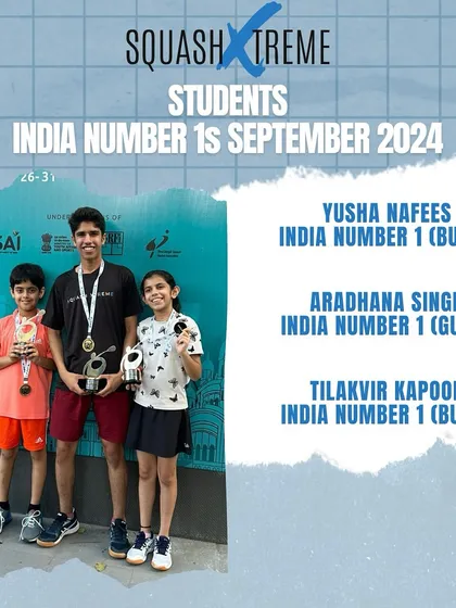 A proud moment for the academy with three of our students achieving the India Number 1 rank in September 2024.