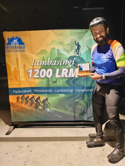 A proud finisher of the Lambasingi 1200K LRM. This 1200km ride, with 8000 meters of elevation, is a true test of endurance through the challenging terrain of the Eastern Ghats.