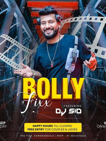 This 'Bolly Fixx' flyer captures the essence of my Tuesday night Bollywood sessions at The Fixx.