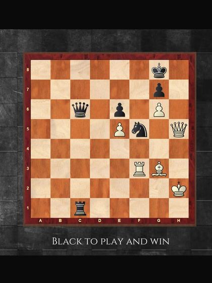 It's Black's turn to make a move. Find the winning idea in this position to secure the advantage.