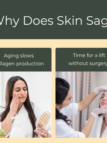 Why does skin sag? As we age, collagen production slows down, leading to a loss of firmness. A Thread Lift is a great non surgical option to lift the skin and combat these effects.