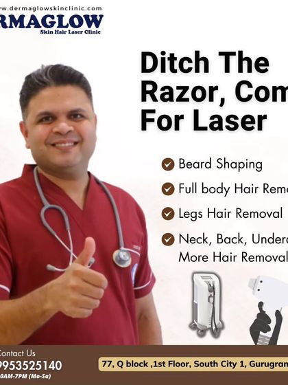 Dr. Santpal Sangwan highlights our comprehensive services for men. We offer everything from full body hair removal to targeted treatments for the neck, back, and precise beard shaping, helping you achieve your desired grooming standards.