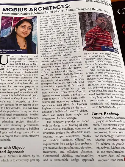 We were excited to be featured in Siliconindia magazine as a promising Urban Design Practice for 2023. This recognition highlights our commitment to providing innovative creative solutions for modern urban design requirements.