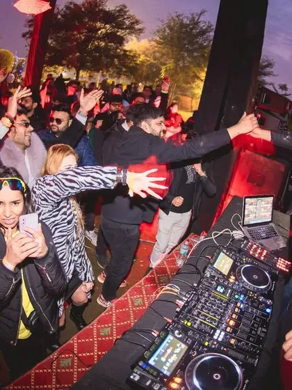 The crowd's reaction during the NYE set. It's my job to keep the energy high, and this picture shows we definitely succeeded.