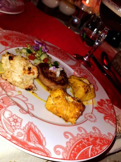 A platter of assorted kebabs from Made In India. The restaurant is known for its mastery of traditional Indian grilling techniques.