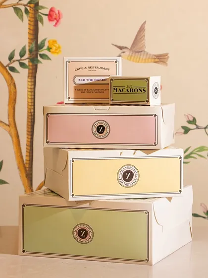 The experience of my food begins before the first bite. My Parisian-inspired packaging, with its pastel colors and elegant design, ensures that whether you are taking away a treat or receiving a gift, it feels like a special occasion.