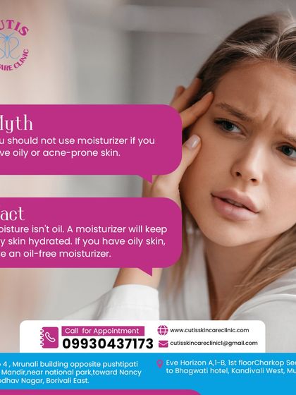 Myth vs. Fact: Should you use moisturizer on oily skin? This educational post debunks the myth, explaining that moisture isn't oil and that using an oil-free moisturizer is essential for keeping oily skin hydrated and balanced.